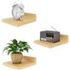 IBUYKE Piccola mensola galleggiante, mensola da parete in legno, set di 3, espositori, mensola sospesa per camera da letto, bagno, cucina, legno naturale RF-GB505N-3