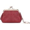 PORRASSO Retro Portamonete Mini Portafoglio Portatile Astuccio Portachiavi Coin Bag per Donna Rosso