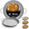 Avilia Padella per Paella in Alluminio con Manici in Metallo 36cm - Rivestimento Esterno Stone Grigio con Spessore di 2mm - Interno Antiaderente - Presa Ergonomica e Salda - Facile da Pulire