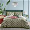 furn. Deco Palm Set Copripiumino - Biancheria Da Letto Con Stampa Geometrica Floreale (Muschio - Super King)