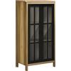 HOMCOM Credenza Moderna a 2 Ante in Vetro e legno, Mobile per Soggiorno e Salotto, 60x35x120cm, Marrone