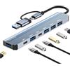Oliveria usb C 7 in 2 Multiport Adapter con USB 3.0 e porte per MacBook, iMac, Surface, Dell, Thinkpad, Stick, Mobile HDD, PS4, TV