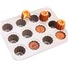 CANDeal 12 Tazze Cannele Stampo antiaderente Cupcake Muffin Stampi Cannelle Dorate Teglia da forno Bakeware Acciaio al Carbonio