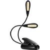 Queen.Y Lampada da Lettura a Morsetto, 14 LED Lampada a Morsetto USB Ricaricabile e Per La Cura Degli Occhi Luce Flessibile Lampada Da Lettura Per Bambini Vermi e Leggio, Nero