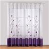 SIMPVALE 2 Pezzi Tenda per Interni, Viola 140x225 cm Tende per Finestre con Motivo a Floreale Ricamata, Tenda Semi Trasparente Voile con Occhielli per Camera da Letto e Salotto