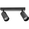EDO Lampada Faretti da Soffitto Orientabili MALGA GU10 Nero, Faretti 2 Luce, Faretto da Parete Interno per Barra, Lampadario Moderna Plafoniera per Camera da Letto Cucina Soggiorno, Senza Lampadina