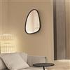 [en.casa] Specchio da Parete 62 x 50 cm Specchio con Cornice in MDF da Linea Irregolare - Nero opaco