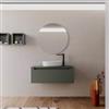 DEGHI Mobile bagno sospeso 100 cm verde cemento con top e specchio - Sleek