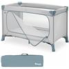 hauck Lettino Da Viaggio Dream N Play Plus - Culla Neonato Da 0 Mesi Fino a 15kg - Letto Pieghevole 120x60cm, Con Borsa - Box Bambini Con Apertura, Compatto - Dusty Blue