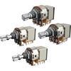 FLEOR A250K+B250K - Set di potenziometri per controllo push-pull, albero corto diviso zigrinato, 15 mm, per basso o controllo del suono (set da 2 A2B)
