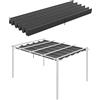 Outsunny Tettuccio di Ricambio per Gazebo 3x4m, Grigio Scuro, in Poliestere Traspirante con 10 Fori di Drenaggio