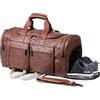 seyfocnia Borsa Weekend Uomo con Scomparto Scarpe, Borsa da Viaggio Impermeabile in Pelle - Borsa da Palestra Duffle Grande per Sport e Viaggi, Tote Bag da Cabina con Capacità Massima - Nero