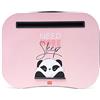 Legami - Supporto per Computer Portatile, 44x33,5 cm, Laptop Tray, Fessura Supporto per Tablet, Tema Panda, Morbido Cuscino con Imbottitura, Maniglia Laterale