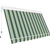 Megashopitalia Tenda da sole Cassonata a Caduta in Alluminio Balcone Finestra Soffitto o Parete con Bracci Telo Poliestere 280gr/MQ Impermeabile (VERDE/BEIGE, L200xP250CM)