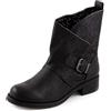 Toocool Stivali Donna Bassi Biker Motociclista Anfibi Fibbia Traforati G630 [41,Nero]