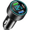 GemCoo 66W Caricatore Auto USB C, 4-porte Accendisigari USB C con ricarica rapida QC3.0 e PD30W, Caricatore Auto Accendisigari con voltmetro a LED per iPhone16/15/14/13/12, Samsung Galaxy, iPad