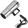Joyzan Tazza Riscaldante Auto, Bollitore Elettrico Portatile Mini Tazza Riscaldamento Viaggio in Acciaio Inossidabile Cup Termica Riscaldata Isolata Caffè Intelligente per Acqua Tè Latte Caffè(Argento 24V)
