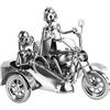 BRUBAKER Vite Uomo Moto con Sidecar - Fatto a Mano in Ferro Figura Uomo Metallo - 23 cm Metallo Figura Regalo per i Motociclisti e Gli Appassionati di Moto