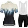 Mydawan Abbigliamento Ciclismo Donna Estivo Completo Bici MTB,Maglia Ciclista Maglietta Ciclo Manica Corta e Salopette Pantaloncini con 9D Gel Imbottiti,Tuta Bicicletta Asciugatura Rapida Traspirante|2,5XL