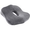 Surwin Cuscino Antidecubito Ciambella per Sedersi, Cuscino Ergonomico Sedia Ufficio Cuscino Memory Foam Sedia per Gravidanza, Emorroidi, maternità, Stile Plush (46 cm,Grigio)