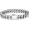 Bestyle Bracciale Uomo Acciaio Cubana Miami Stile Punk Hip Hop, Larghezza 9 mm, Lunghezza 23 cm, Braccialetto Uomo Impermeabile Resistente al sudore Non Scolorisce