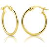 Orovi Orecchini Donna Oro Giallo 14KT Orecchini a Cerchio, Made in Italy, gioiello anallergico confezionato in un elegante astuccio portagioie