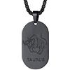 FaithHeart Collana Uomo Collana Nero Militare 12 Segni Zodiacali Collana Uomo Collana Personalizzata Nome Testo Incisione Collana Acciaio Inox Ciondolo Ovale Catena 55+5 CM Impermeabile Anallergico