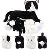 Skylety Peluche Animale del Gatto che Alleva con Gattini di Peluche, Animali di Peluche del Gatto Peluche di Gattino Mamma di Gatto con 4 Gattini per Compleanno Bomboniere(Stile Soffice)