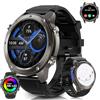 AIEK Smart Watch con GPS, 50M impermeabile Rispondere/fare una chiamata, robusto Fitness Tracker Sport Watch Frequenza cardiaca 1,43" schermo AMOLED, 170+ modalità sportive (Nero)