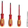 Velamp Set di 4 cacciaviti isolati (1 piatto + 2 a croce + tester)