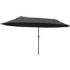 Outsunny Ombrellone da Giardino Doppio 4.6x2.7m con Palo Antiruggine in Acciaio, 12 Braccia e Manovella, Nero | Aosom