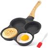Agatige Padella per frittata a 4 fori, Padella Pancakes Antiaderenti Padella per la colazione per fornello a induzione Macchina & fornello a gas per cucinare frittate, pancetta, hamburger, 36.5 x 19.5 cm