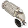 Generic Downpipe con Banda a V 2,5 Pollici con Modifica in Acciaio Inossidabile con Soffietto Flessibile 90 Gradi, Isolamento Dalle Vibrazioni per Scarico