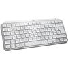 Logitech MX Keys Mini tastiera wireless illuminata minimalista, compatta, Bluetooth, retroilluminata, USB-C, compatibile con Apple macOS, iOS, Windows, Linux, Android, metallo, grigio chiaro, QWERTY