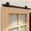 BONIKLUBA Binario per Porta Scorrevole Doppia 244cm Kit Porta Scorrevole Nera per 2 Porte Scorrevoli Interno Esterno Muro 61cm Larga, Piccola Ruota T-forma
