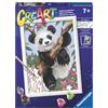 Ravensburger CreArt: Panda - Dipingere con i Numeri per Bambini 7+ Anni, Kit Pittura con Tavole, Cornice, Pennello e Colori Inclusi, 25 x 18,30 cm, Idee Regalo