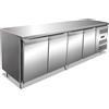 Attrezzature Professionali Banco Refrigerato in Acciaio Inox a 4 Porte Cieche - Con o Senza Alzatina - Capacità interna lt 421