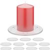 Relaxdays Set 12 Piatti Porta Candele da Tavolo, Piattini Portacandele Ceri, Ø 10 cm, Candelieri in Vetro, Trasparente