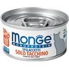Monge Monoprotein Sfilaccetti Solo Tacchino 80 g - Alimento Completo per Gatti