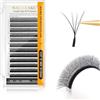 NAGARAKU Double Tips 4D W Accessori Estensione ciglia spesse Scomparti prefabbricati Volume russo Faux Mink Matte 12 file cluster Ciglia precipitate (0,07 mm D-Curl 8-12mm Nero)