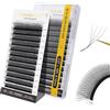 NAGARAKU 4D Extension Ciglia W Delle Ciglia Ciuffetti W Forma Tessuto a Mano Risparmio di Tempo Premade Fan Eyelash Extension Russian Volume Ventole Professional Naturali Ciglia Nero(0.07mm L 8-12mm)