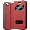 Cadorabo Custodia Libro per Apple iPhone 5 / iPhone 5S / iPhone SE in ROSSO ZAFFERANO - con Funzione Stand e Chiusura Magnetica - Portafoglio Cover Case Wallet Book Etui Protezione