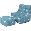 Ready Steady Bed Poltrona a sacco per bambini, con poggiapiedi, poltrona morbida, comoda e sicura per la stanza dei giochi, design ergonomico, mobile comodo per bambini (tirannosauro)