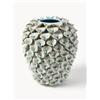 Westwing Collection Vaso fatto a mano Arlea, alt. 27 cm - Blu, Bianco