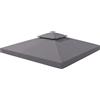 Outsunny Tetto di Ricambio per Gazebo 3x3m a 2 Livelli e Resistente ai Raggi UV, Grigio Scuro