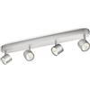 Philips Lighting Faretti Star, 4 Punti Luce Orientabili, LED integrato, 5W, Base Tonda, Grigio