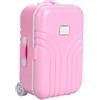 Ailgely Valigia per Bambino Giocattolo Simpatica Valigia in Plastica con Rotelle Mini Scatola per Bagagli Rosa Argento per Bambini Realizzata in Materiale Plastico di qualità Superiore