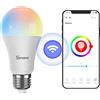 SONOFF Lampadina Smart Con Luce Soffusa 2700k-6500k, RGB dimmerabile WiFi B05-B-A60, E27, 9W, 806Lm, luminosità e temperatura del colore regolabili, Alexa supportato, 2.4G wifi, APP eWeLink, A+