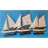 SET 3 MODELLINI BARCHE A VELA in LEGNO MEDITERRANEO ARREDO MARINO IDEA REGALO