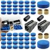 SHUIYUE Stecche da Biliardo Sostituzione Set,50 Punte per Stecca da Biliardo 9/10mm,4 Anelli per Testa di Stecca 9/10mm,2 Trimmer per Testa di Stecca,2 Copri Stecca da Biliardo in Gomma,per Stecche Biliardo
